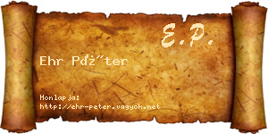 Ehr Péter névjegykártya
